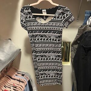 PINK Victoria's Secret Black and White Patterned Mini Dress